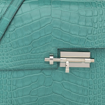Hermes Matte Alligator Verrou 21 Bleu Paon 8 of 13