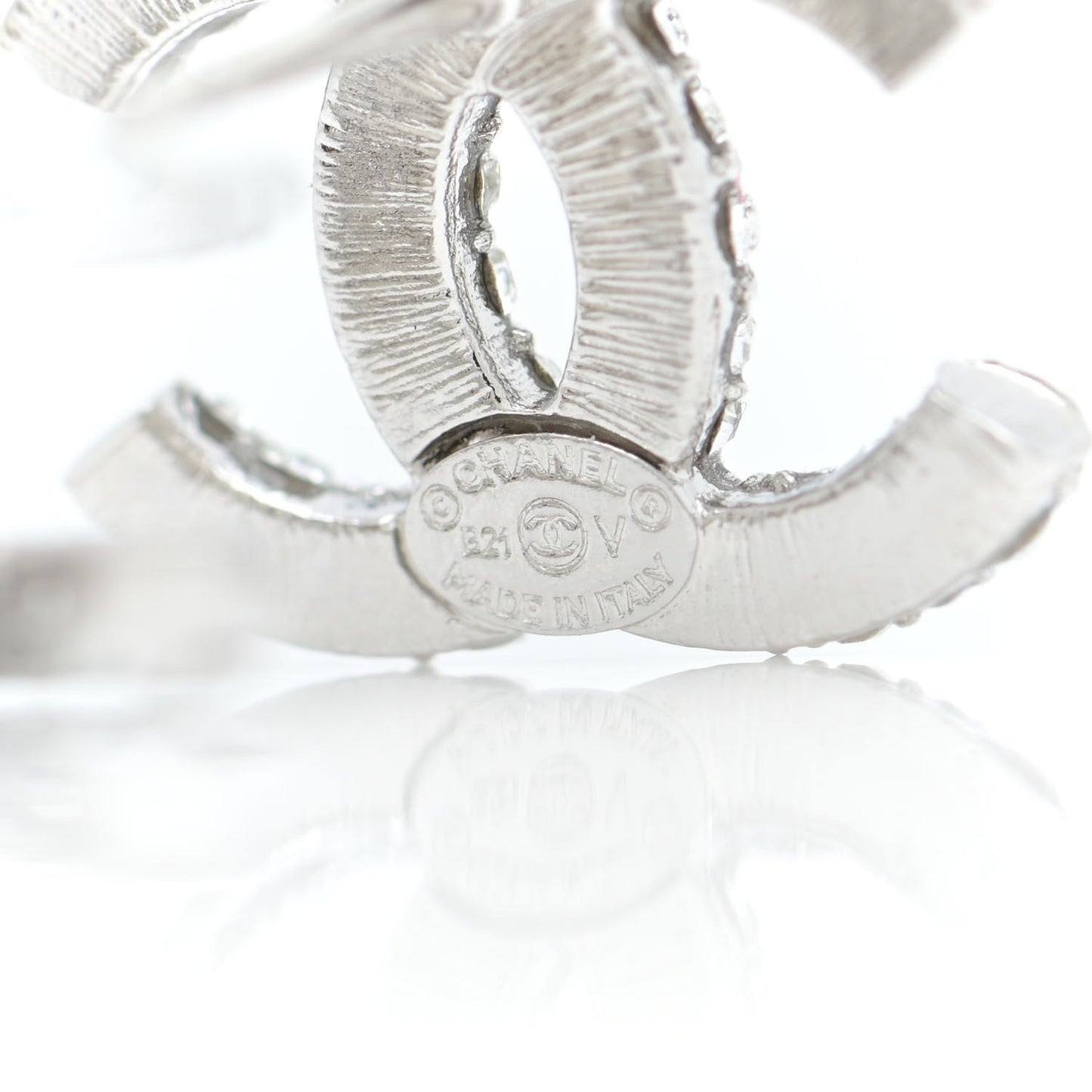 Crystal CC Earrings Silver