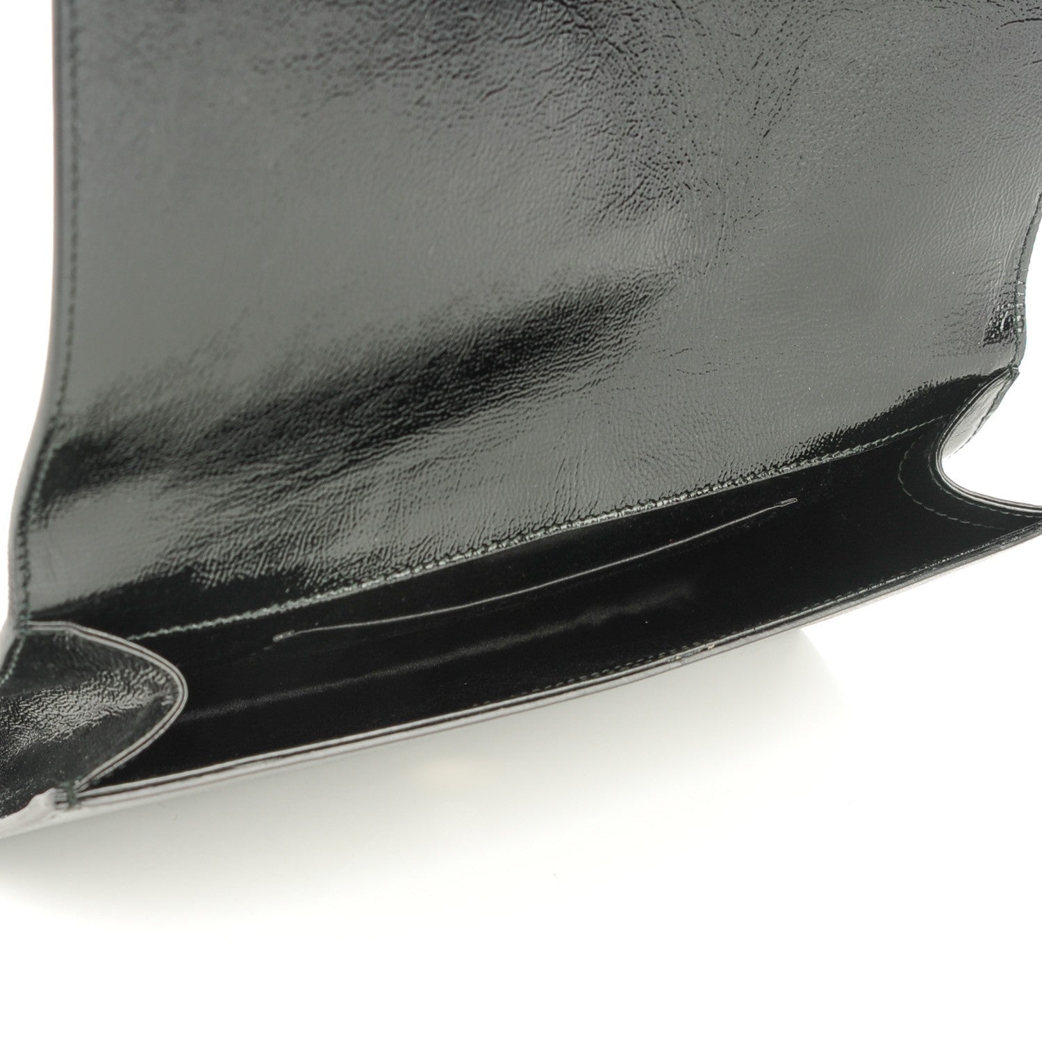 Saint Laurent Textured Patent Monogram Large Belle De Jour Clutch Black 5 of 7