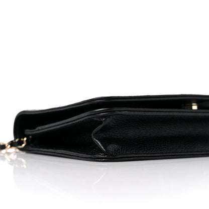 Chanel Caviar Camellia Embossed Wallet On Chain WOC Black 8 of 11