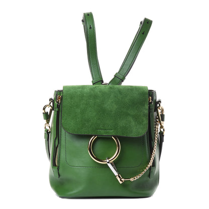 Chloe Suede Calfskin Small Faye Backpack Pine Green 1 of 4