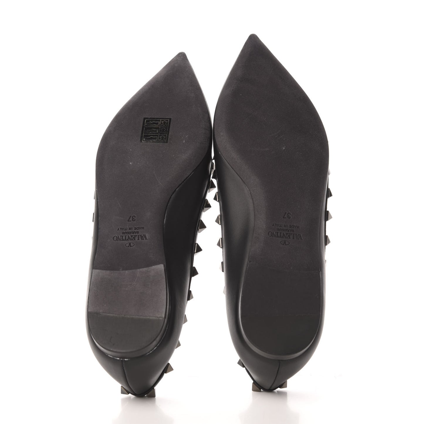 Nappa Rockstud Ballerina Flats 37 Black