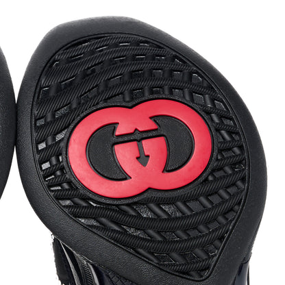 Gucci Tela Retino Mesh Crystal Suede GG Monogram Womens Gucci Run Sneakers 39 Black Silver 6 of 10