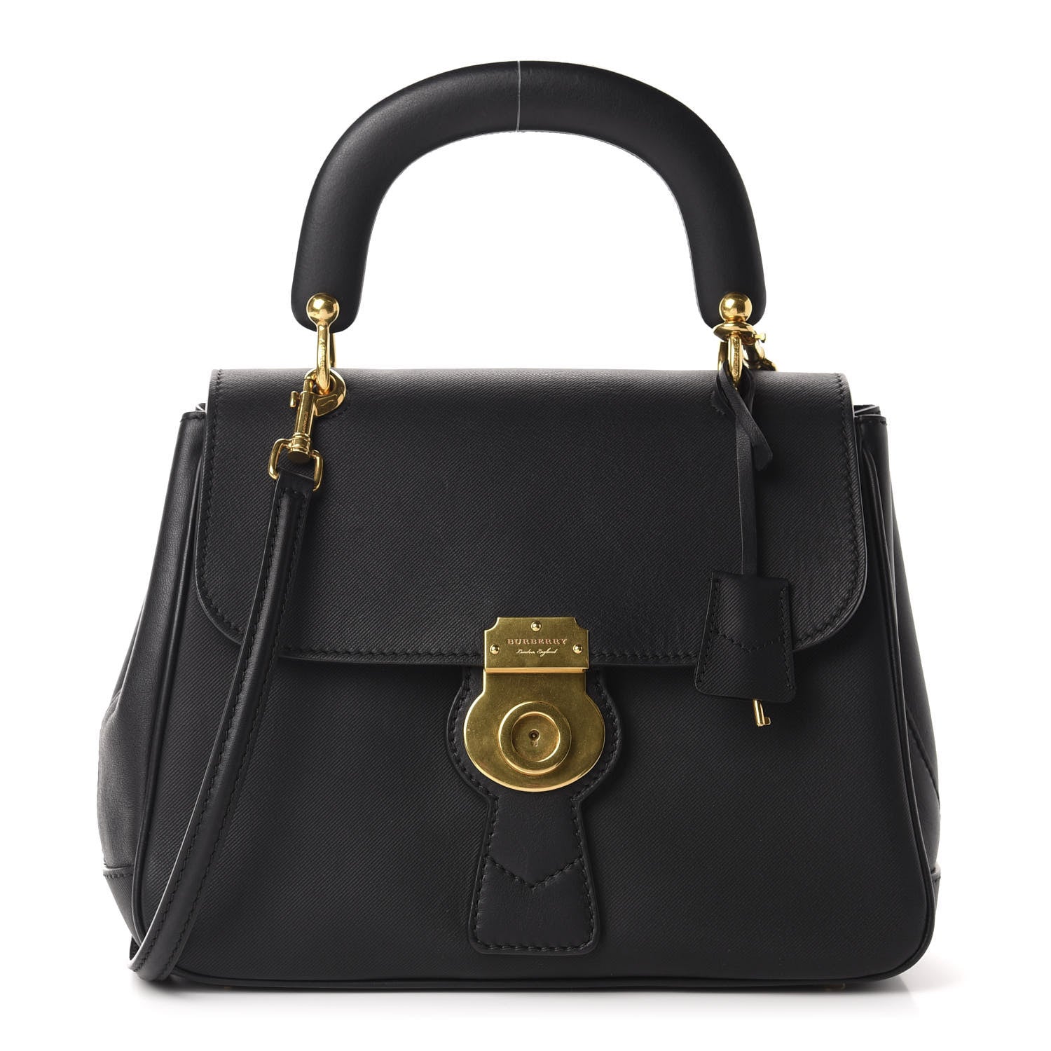 Burberry Trench Calfskin Medium DK88 Top Handle Bag Black 1 of 10