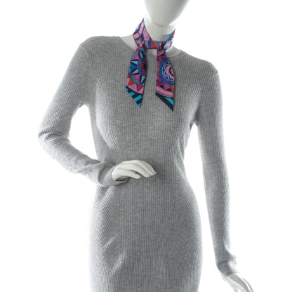 Hermes Silk Rose de Compas Twilly Turquoise Fuchsia Bleu 2 of 5