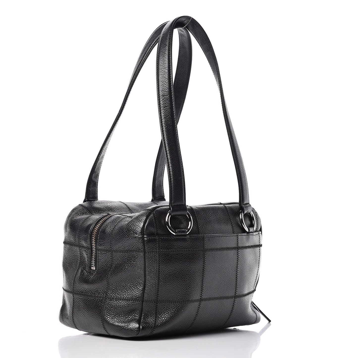 Caviar Square Stitched Bowler Black