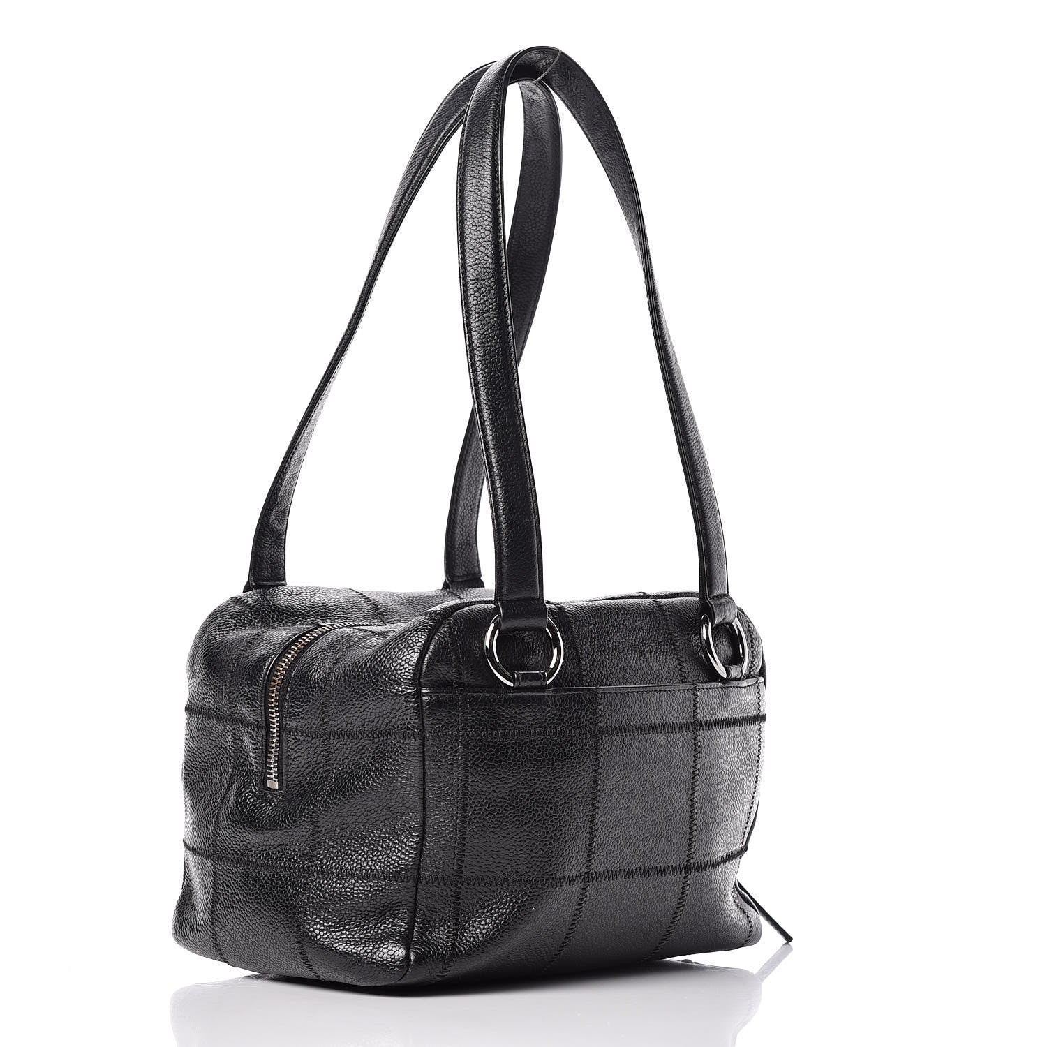 Chanel Caviar Square Stitched Bowler Black 3 of 11