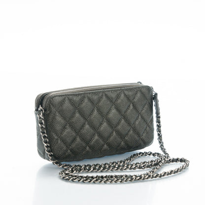 Chanel Caviar Quilted Small Clutch With Chain Dark Charcoal 3 of 7