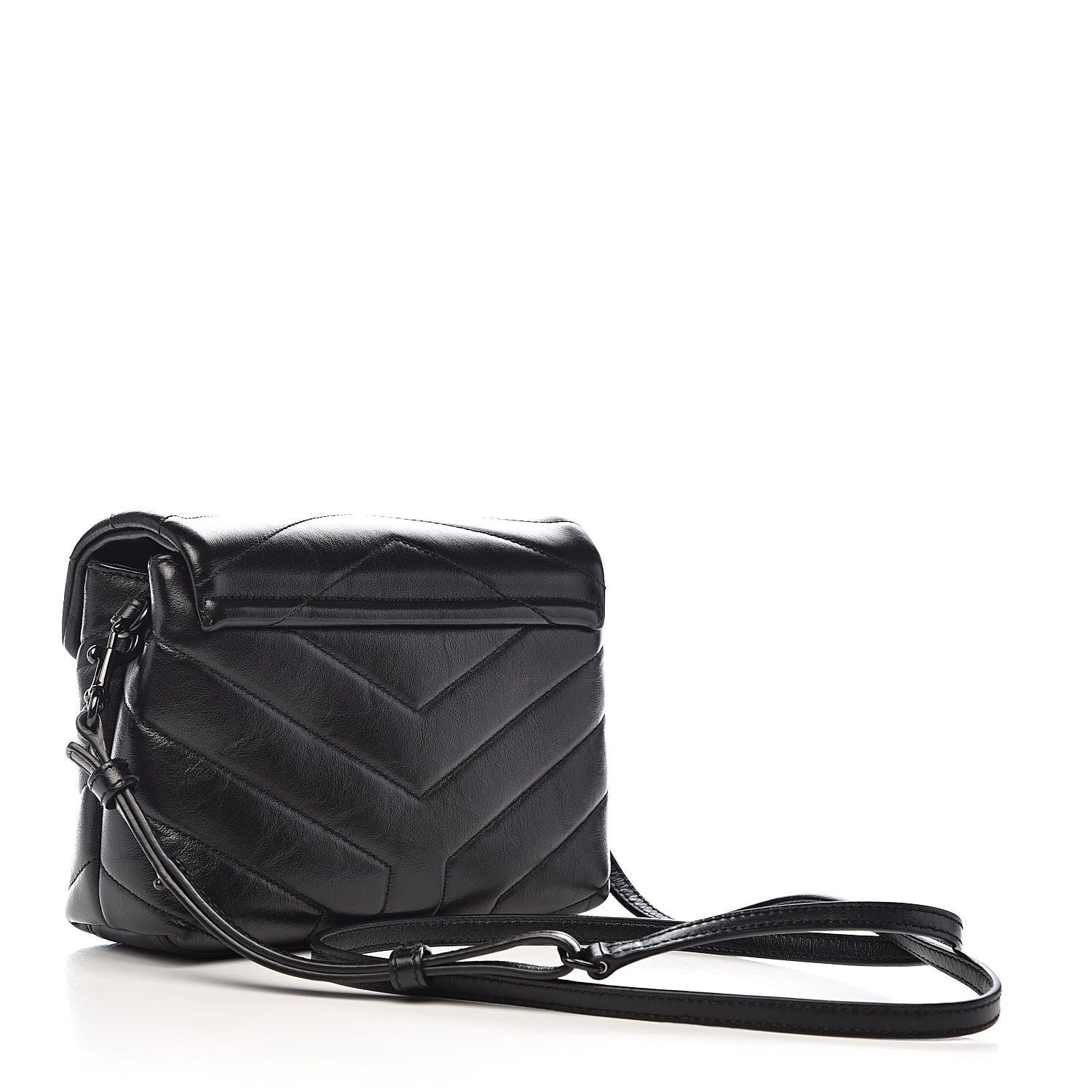 Saint Laurent Calfskin Y Quilted Monogram Toy Loulou Crossbody Bag Black 3 of 12