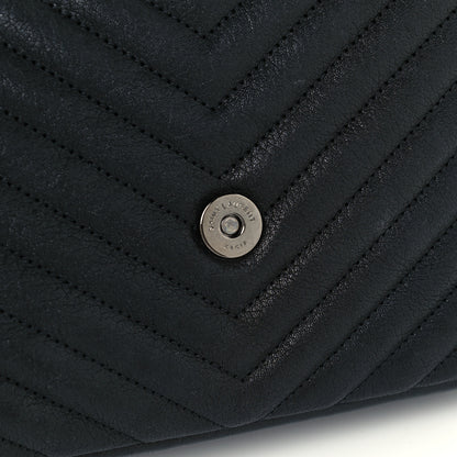 Saint Laurent Sheepskin Matelasse Chevron Monogram Medium College Bag Black 8 of 11