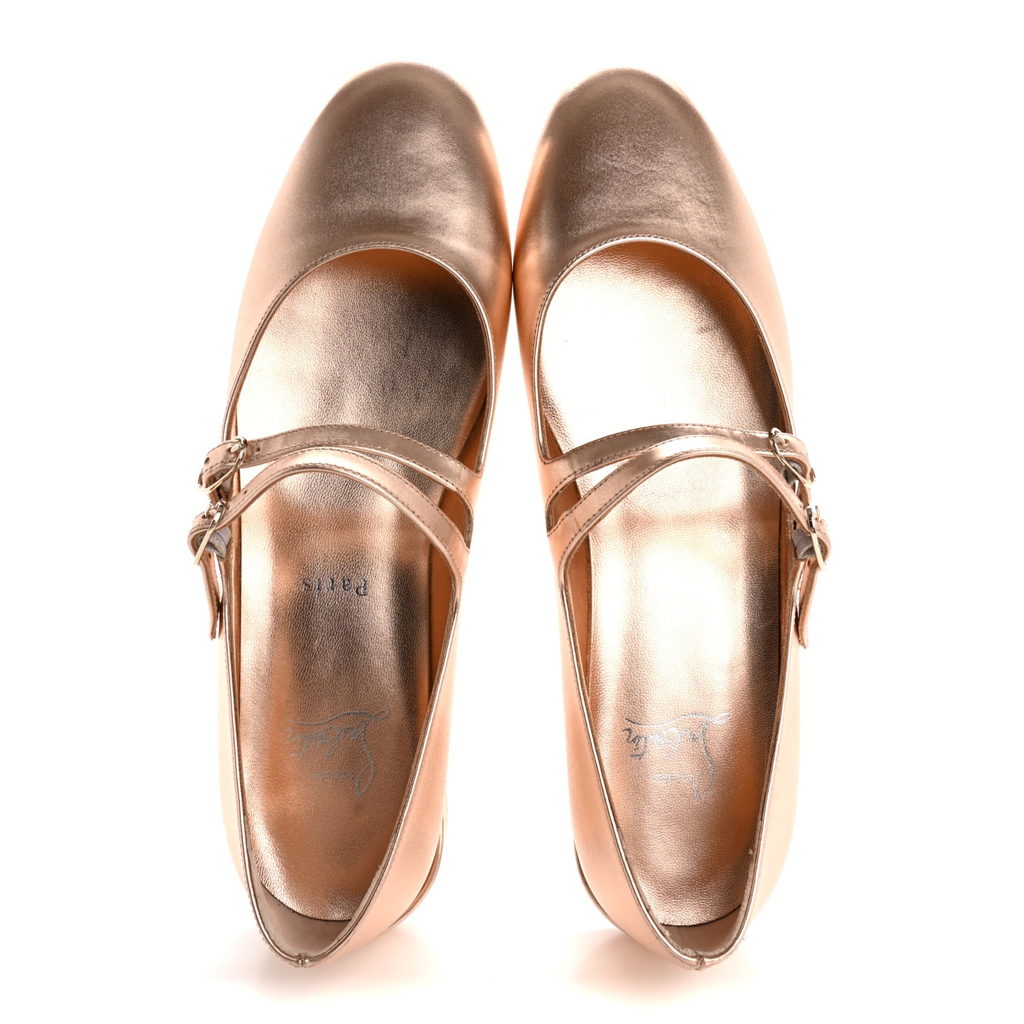 Calf Laminato Satin Sweet Jane Flats 39 Leche