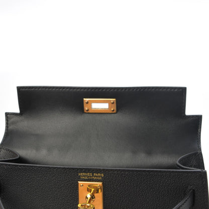 Hermes Chevre Chandra Mini Kelly Sellier 20 Black 9 of 27
