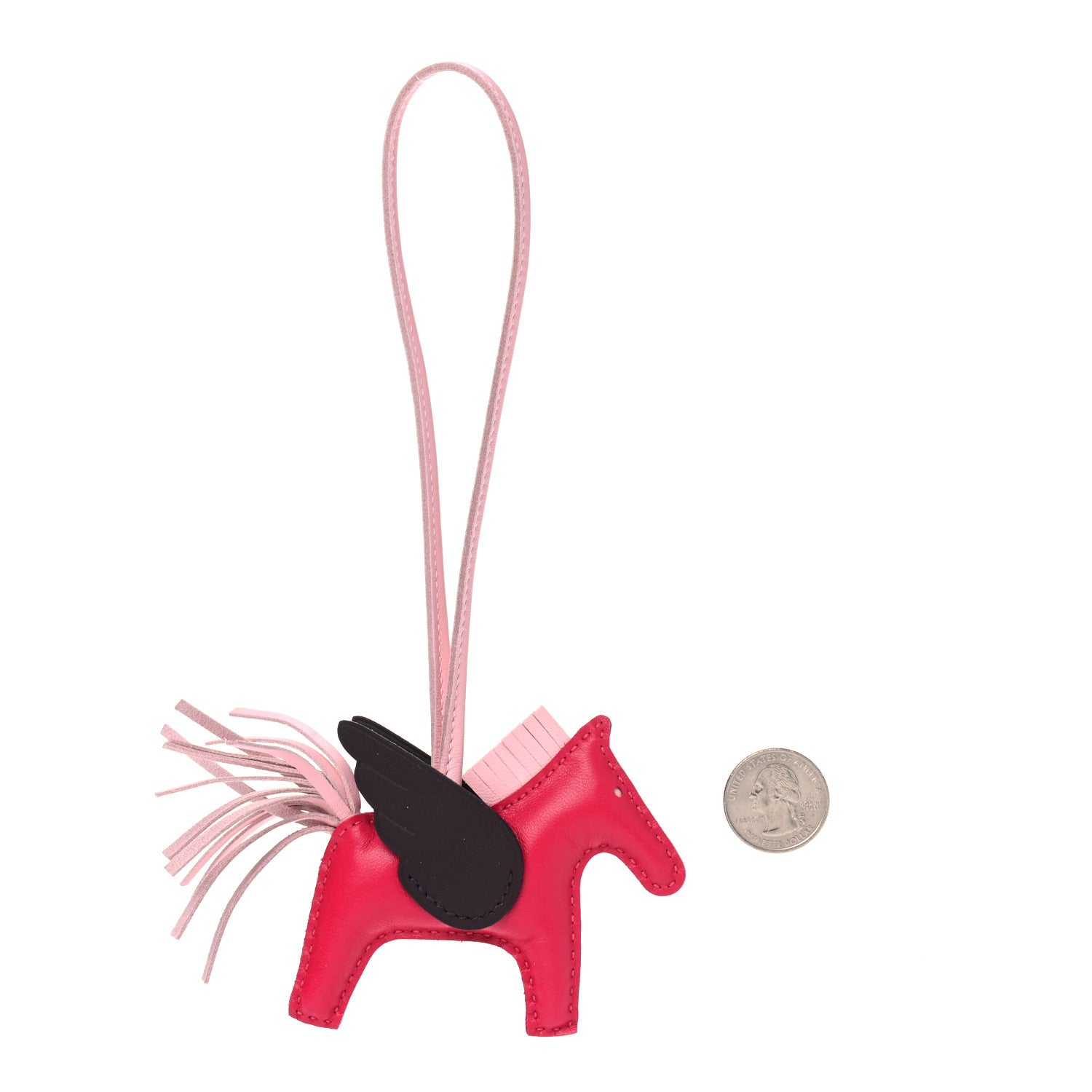 Hermes Milo Lambskin Grigri Rodeo Pegase Horse Bag Charm PM Framboise Rose Sakura Rouge Sellier 2 of 4