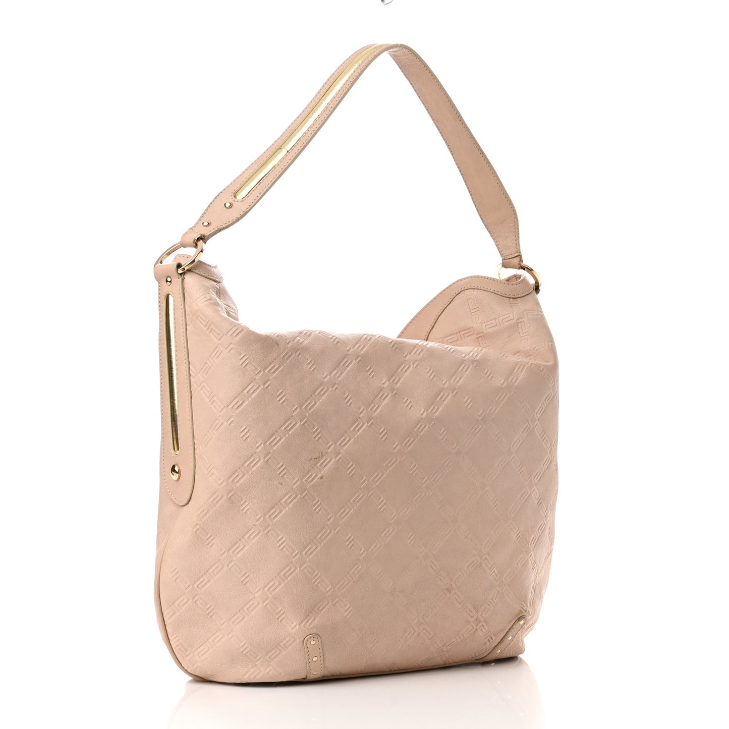 Calfskin Greca Argyle Embossed Medusa Hobo