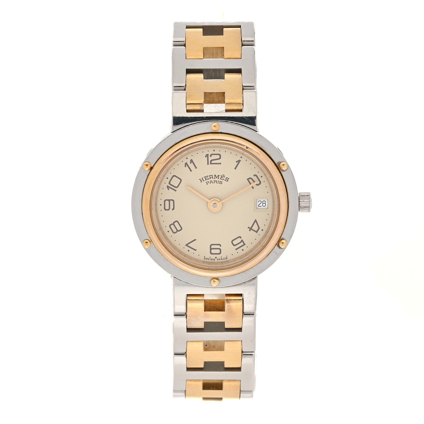 Stainless Steel 24mm Clipper Quartz Watch Gold