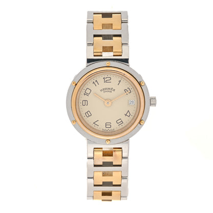 Hermes Stainless Steel 24mm Clipper Quartz Watch Gold 1 of 5