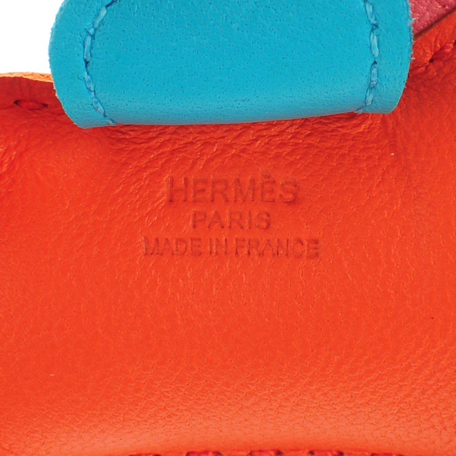 Hermes Milo Lambskin Grigri Rodeo Horse Bag Charm PM Orange Poppy Rose Azalee Bleu Azteque 3 of 4