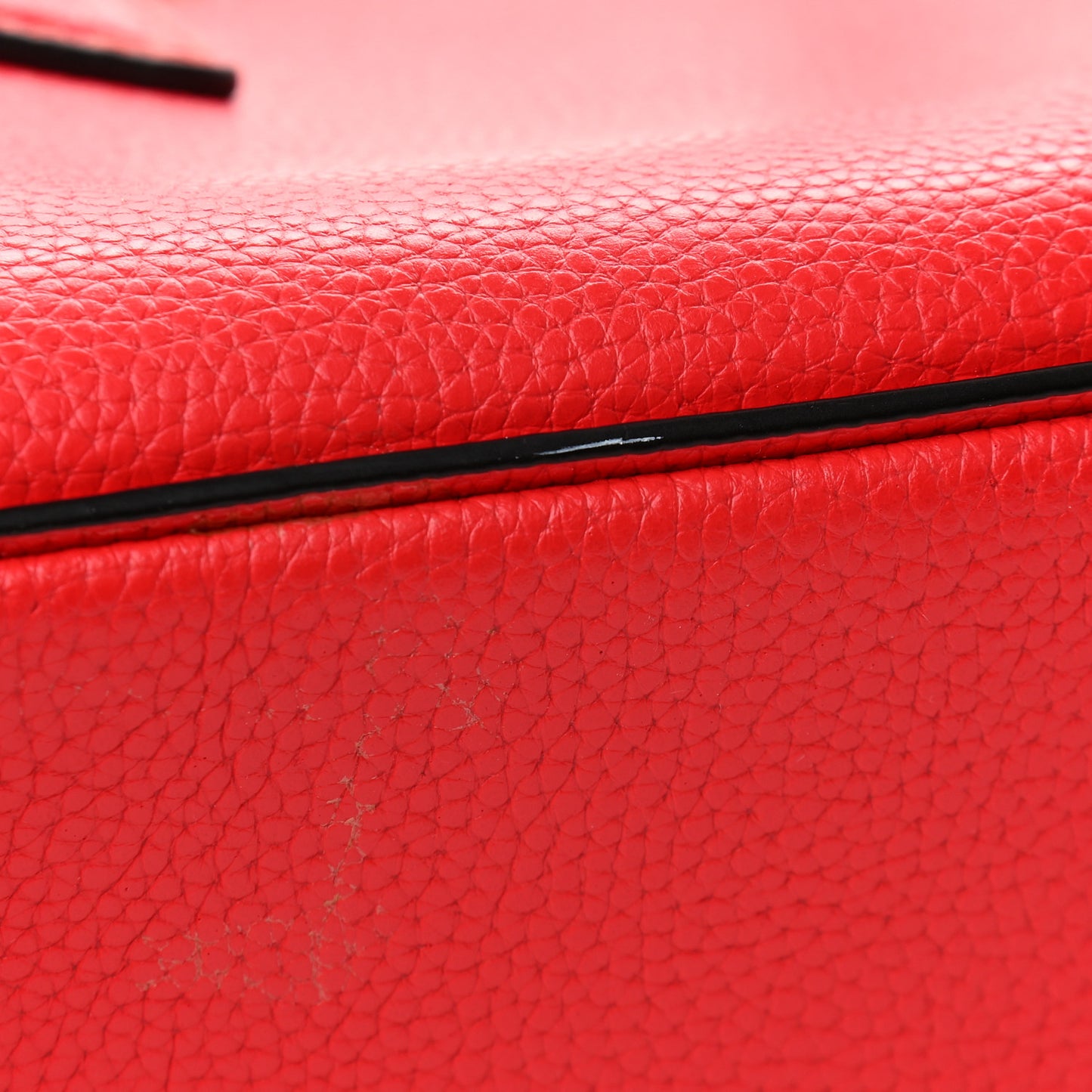 Pebbled Calfskin Editor Shopping Tote Red