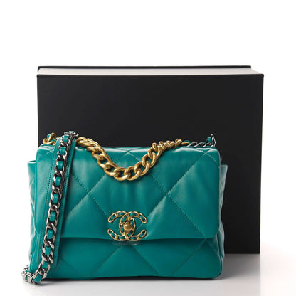 Chanel Lambskin Quilted Medium 19 Flap Green 11 of 11