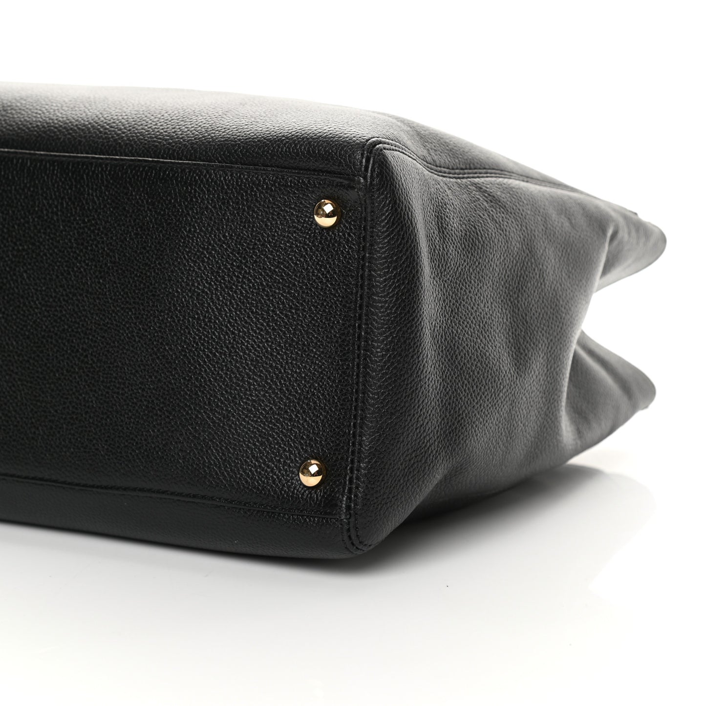 Calfskin Cerf Executive Shopper Tote Black