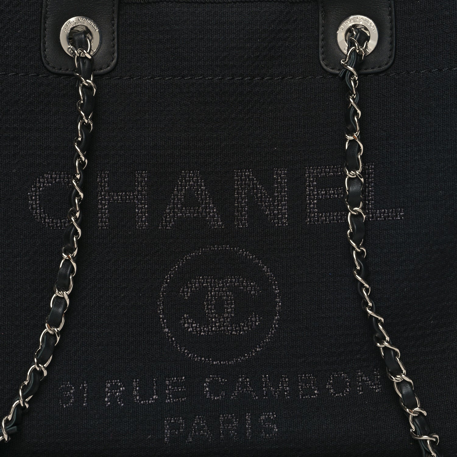 Chanel Mixed Fibers Small Deauville Tote Black 10 of 13