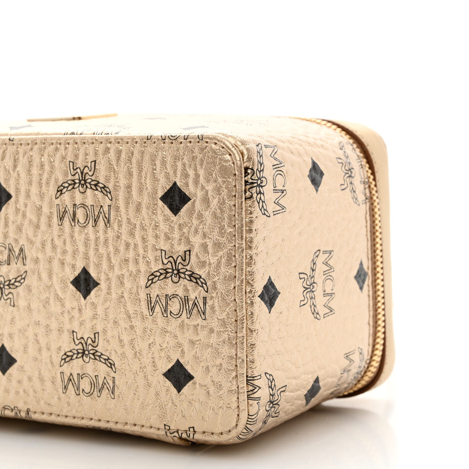 MCM Metallic Visetos Vanity Case Gold 10 of 10