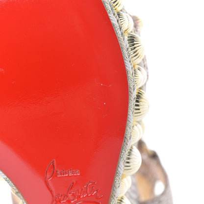 Christian Louboutin Glitter Mesh Specchio Rondaclou 120 Wedge Sandals 37 Gold 8 of 9
