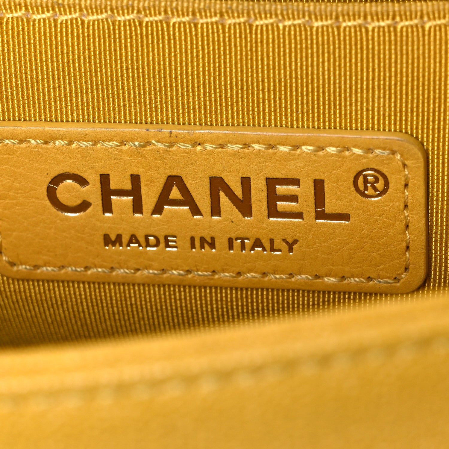 Chanel Caviar Chevron Quilted Small Boy Flap Yellow 5 of 10