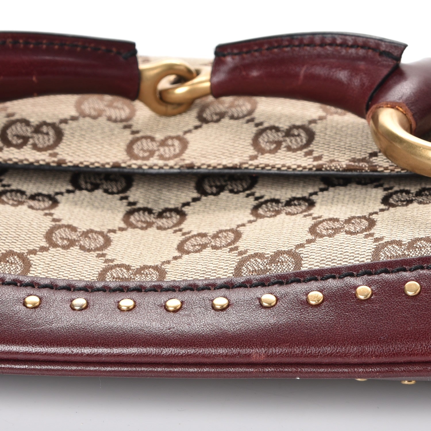 Gucci Monogram Studded Horsebit Clutch 10 of 11