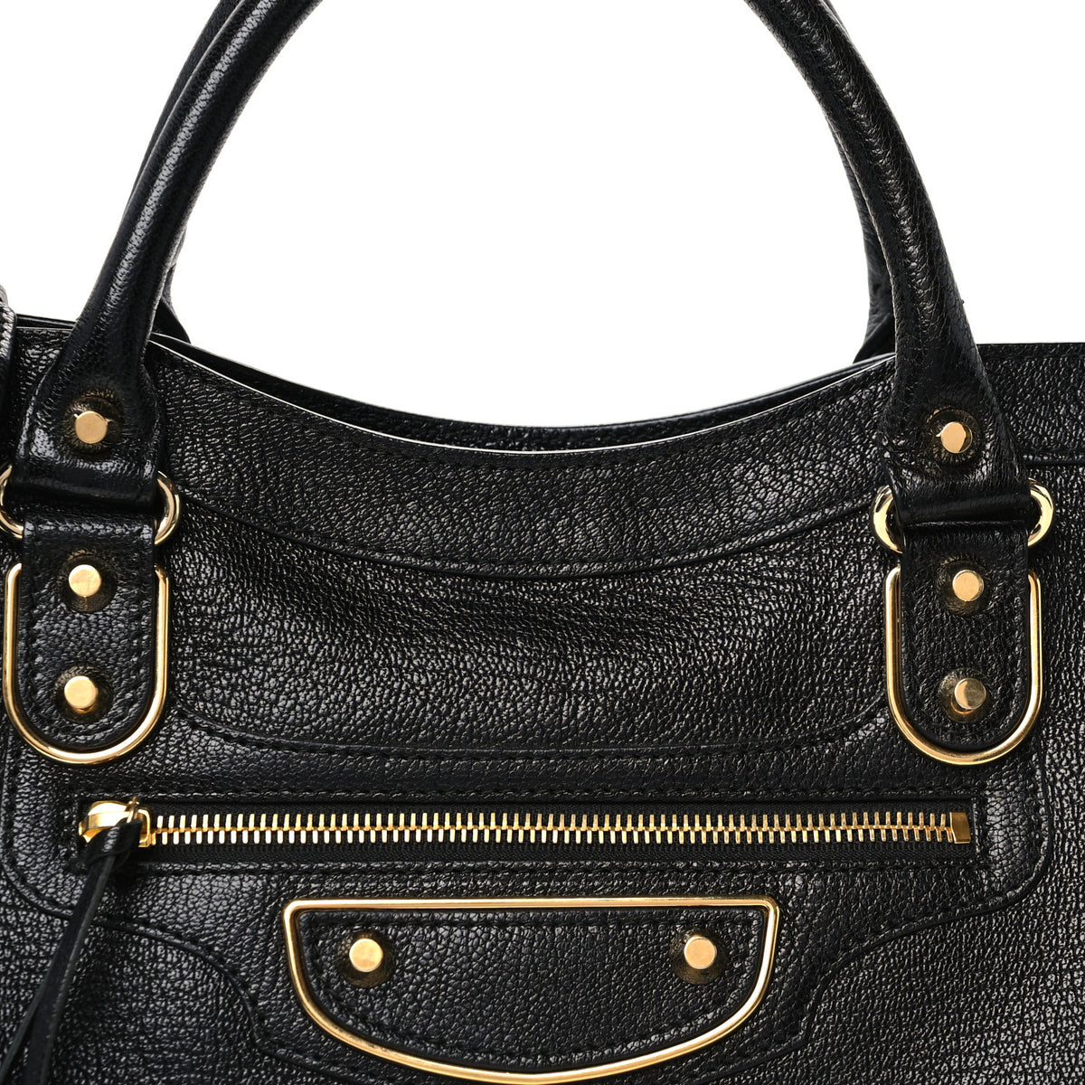 Balenciaga Chevre Gold Metallic Edge Hardware City Black 9 of 11