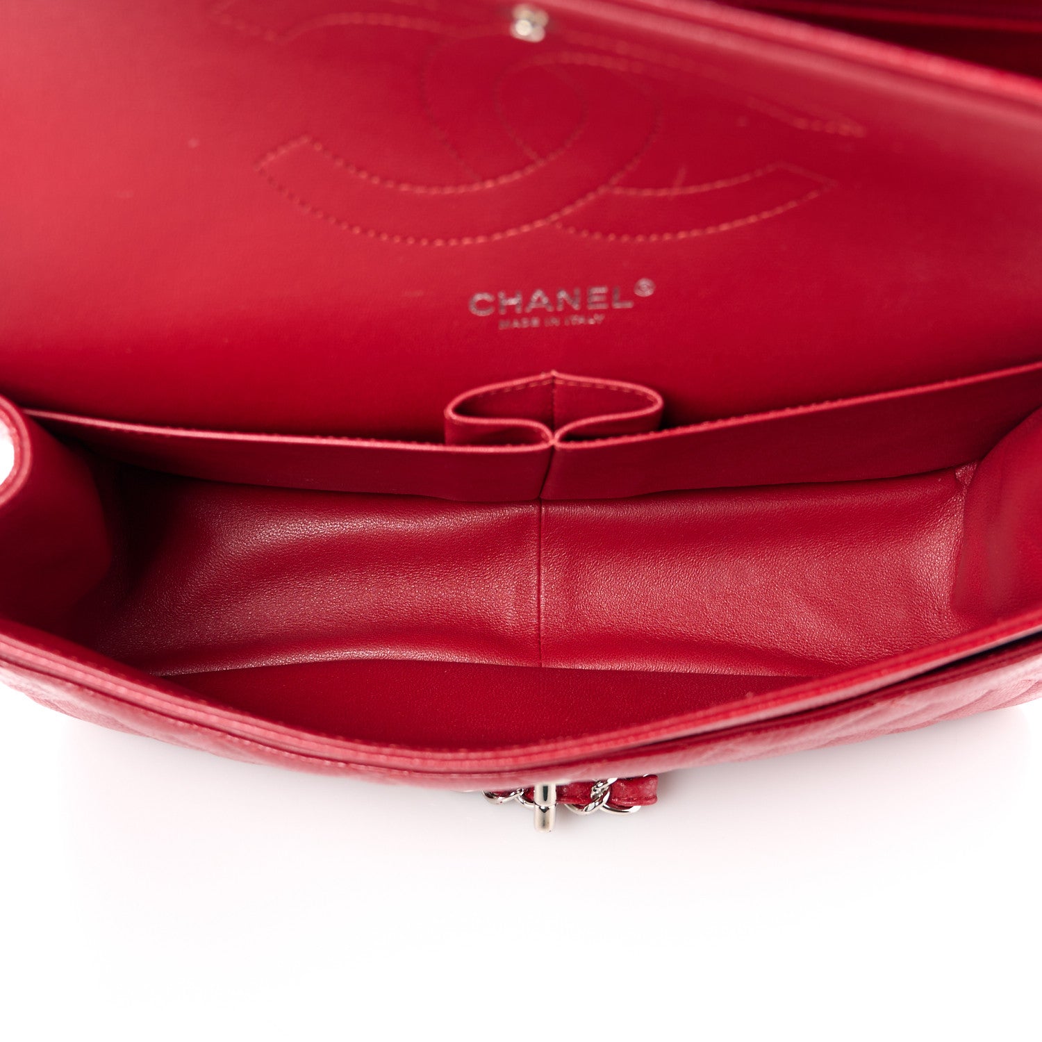Chanel Caviar Quilted Jumbo Double Flap Red 5 of 15