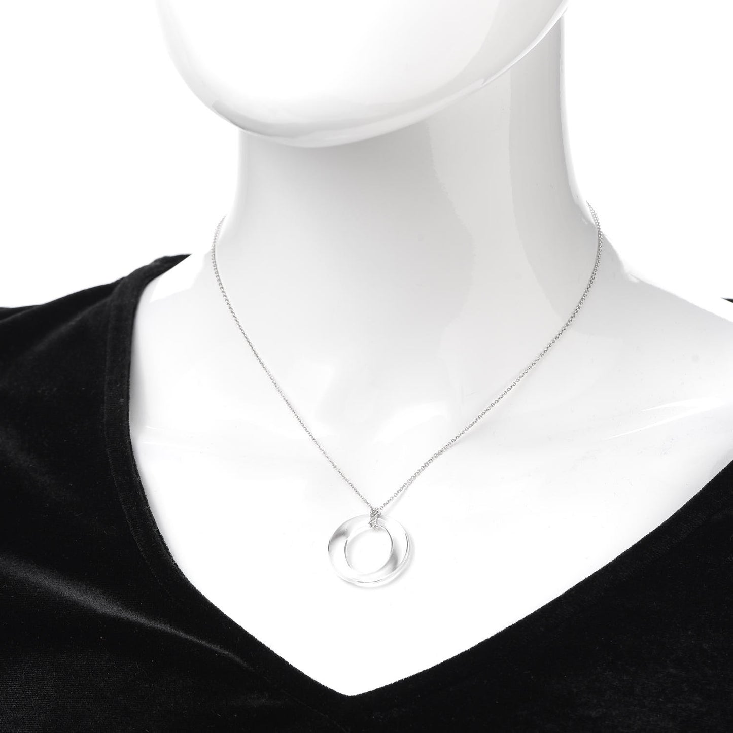 Platinum Rock Crystal Quartz Elsa Peretti Sevillana Pendant Necklace