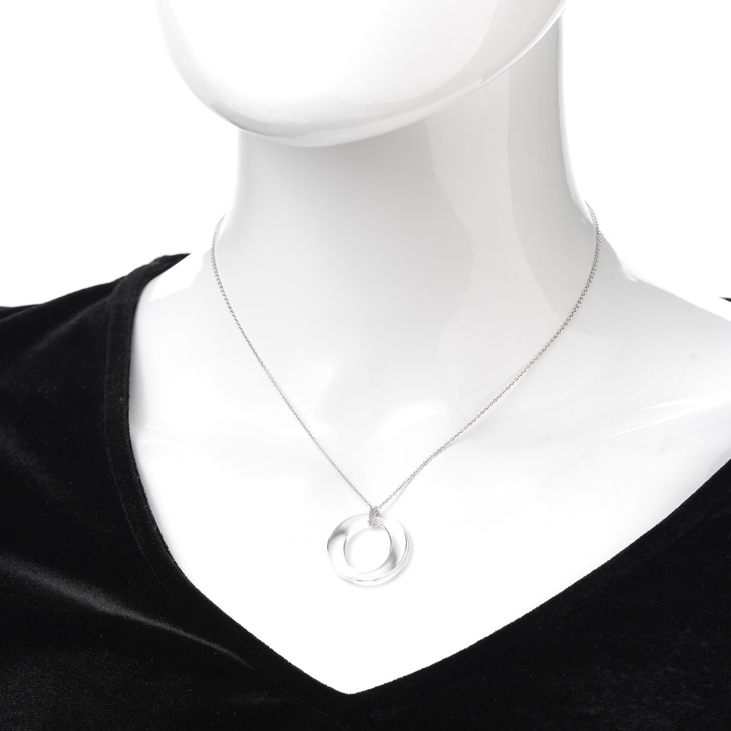 Tiffany Platinum Rock Crystal Quartz Elsa Peretti Sevillana Pendant Necklace 2 of 5