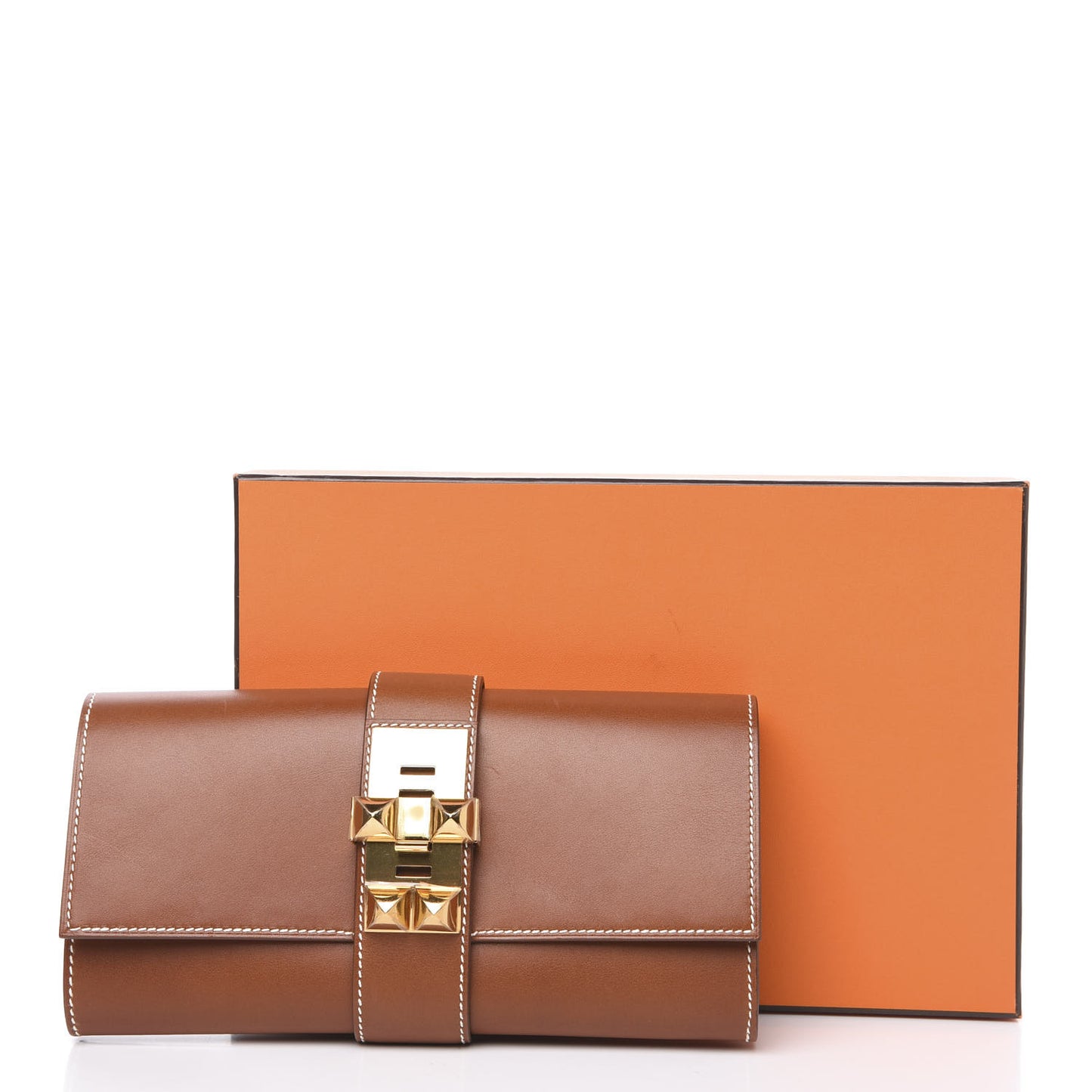 Tadelakt Medor Clutch Fauve