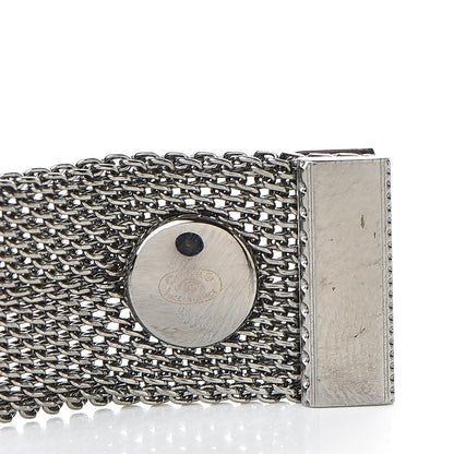 Chanel Metal Mesh Logo Bracelet Silver 4 of 5