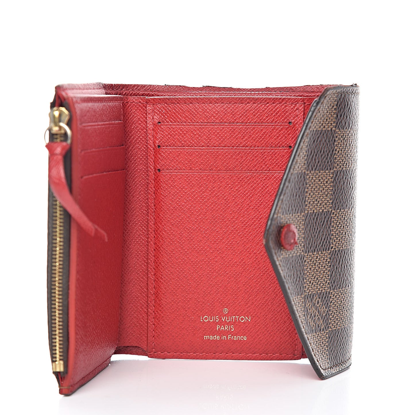 Damier Ebene Victorine Wallet Red
