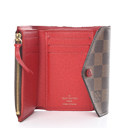 Louis Vuitton Damier Ebene Victorine Wallet Red 5 of 11