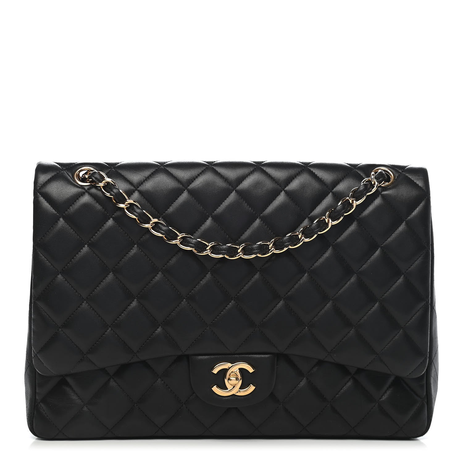 Chanel Lambskin Quilted Maxi Single Flap Black 1 of 10