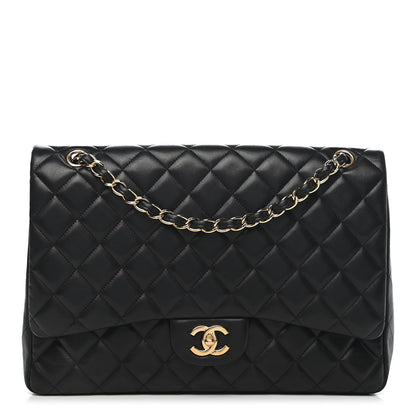 Chanel Lambskin Quilted Maxi Single Flap Black 1 of 10