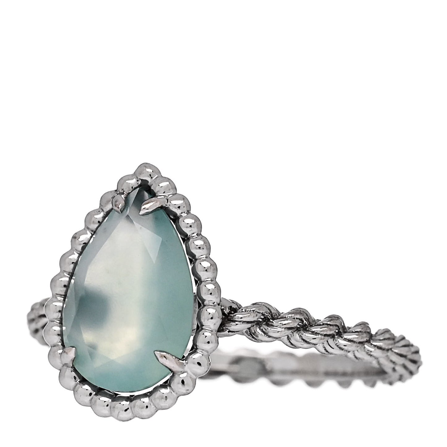 18K White Gold Aquaprase Small Serpent Boheme Ring 51 5.75
