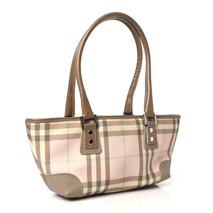 Burberry Candy Check Small Tote Pink Beige 3 of 15