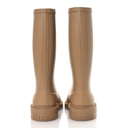 Chanel Caoutchouk CC High Boots 38 Beige 6 of 14
