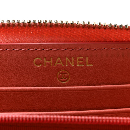 Chanel Caviar Quilted Medium Zip Around Wallet Dark Pink 6 of 8