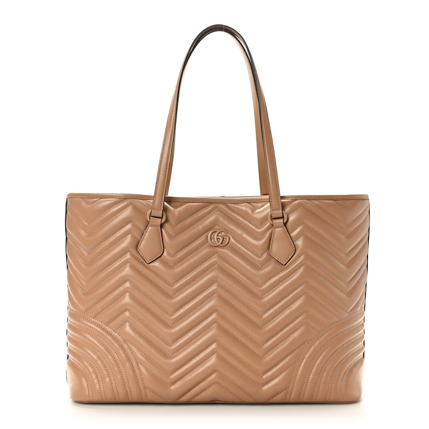 Gucci Calfskin Matelasse Monochrome GG Marmont Large Tote Camelia 1 of 9