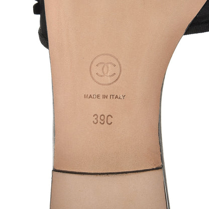 Chanel Lambskin Mesh Camellia Mule Sandals 39 Black 7 of 7