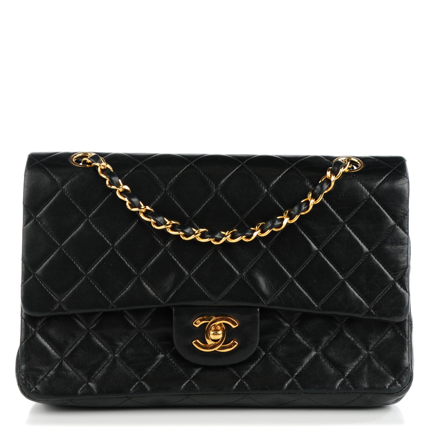 Chanel Lambskin Quilted Medium Double Flap Black 1 of 10