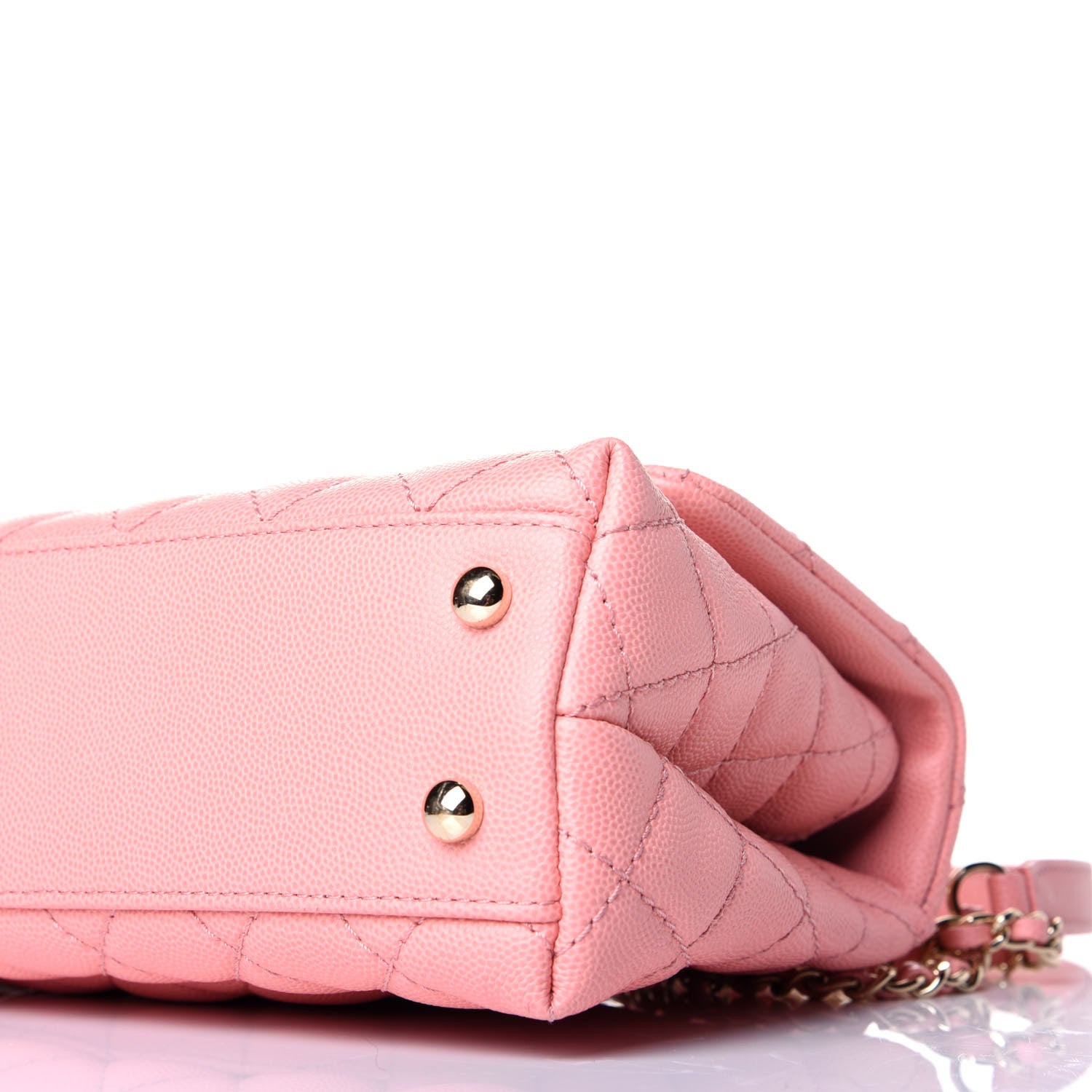 Chanel Caviar Quilted Mini Coco Handle Flap Pink 9 of 10