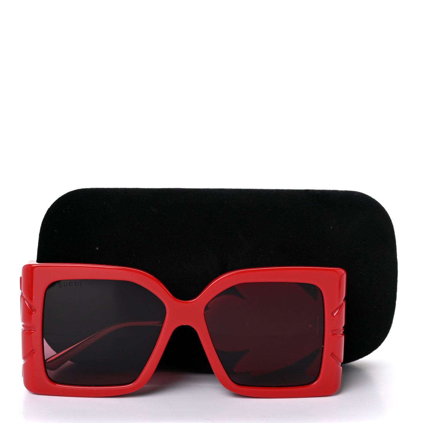 Acetate Square Frame Wing Sunglasses GG0535S Red