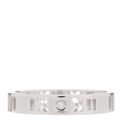 Tiffany 18K White Gold Diamond Atlas Pierced Ring 51 5.75 1 of 4