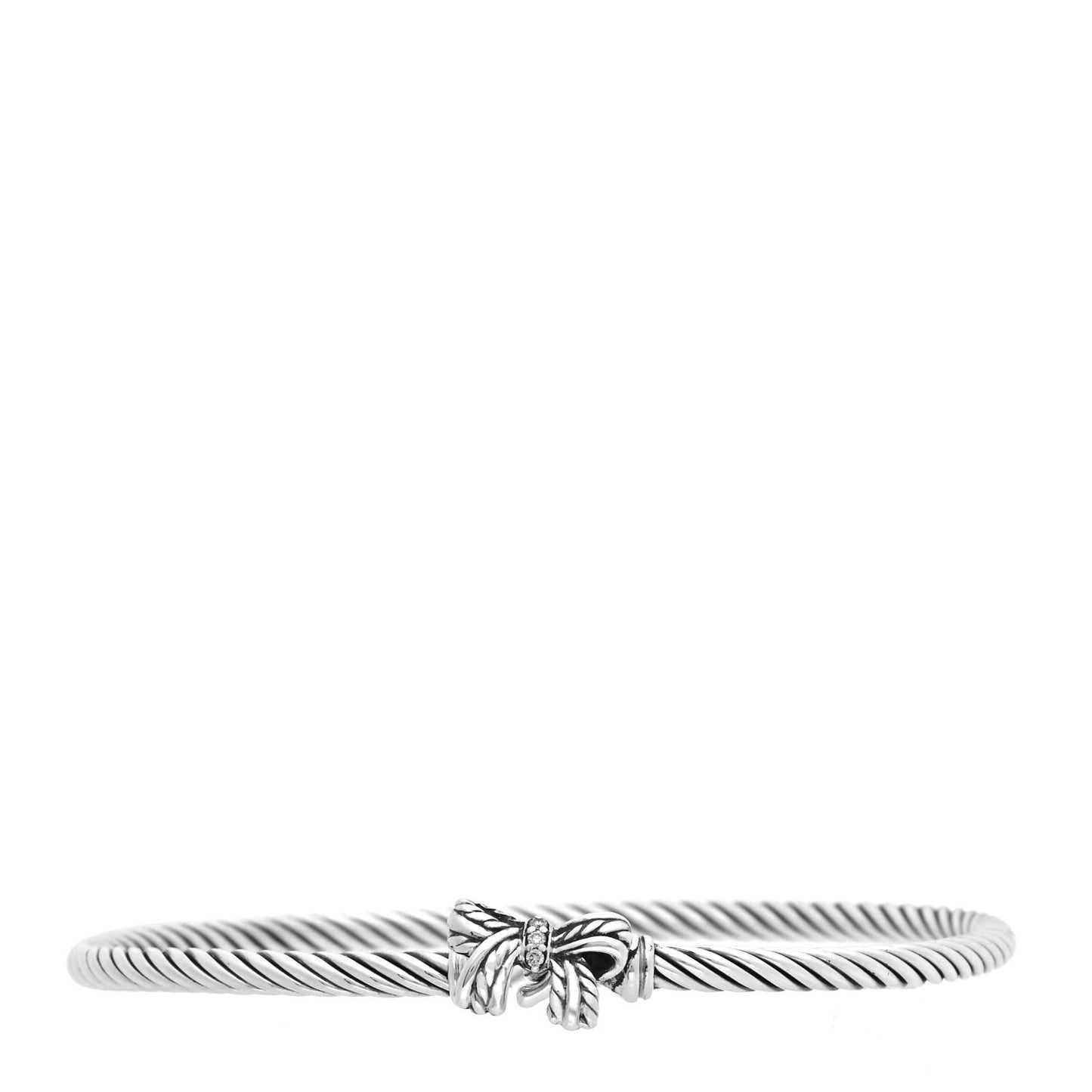 Sterling Silver Diamond Bow Cable Collectibles Bracelet